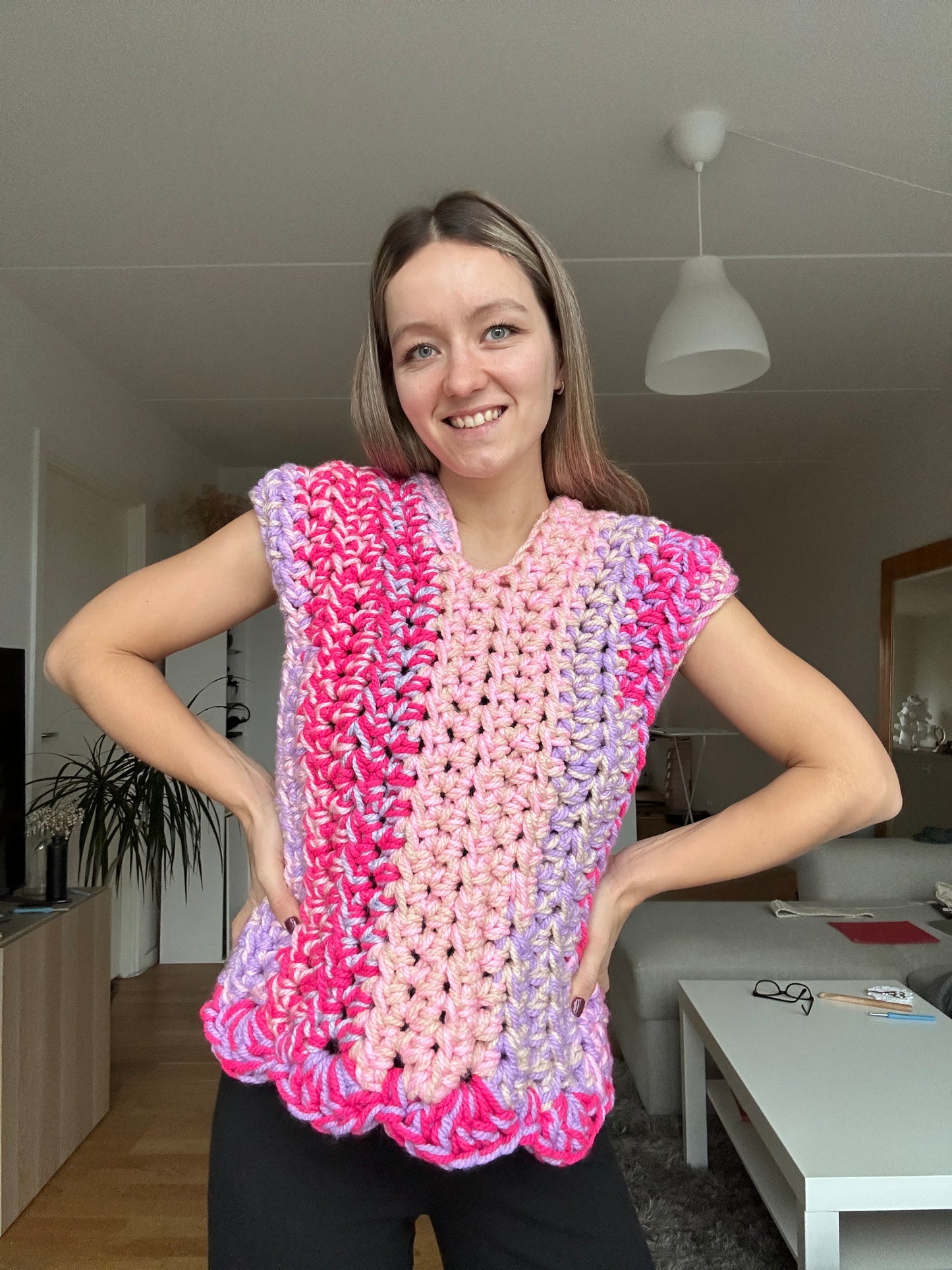 CHUNKY CROCHET VEST | pdf pattern in English