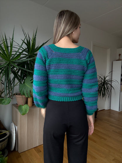 CROCHET RAGLAN CARDIGAN | top-down step-by-step pdf pattern in English