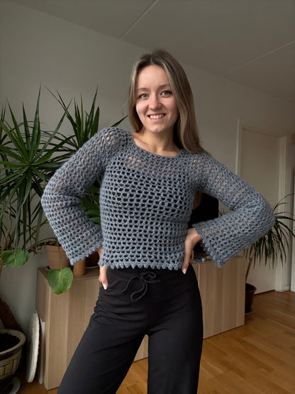 CROCHET MESH RAGLAN | top down sweater - beginner friendly pdf pattern in English