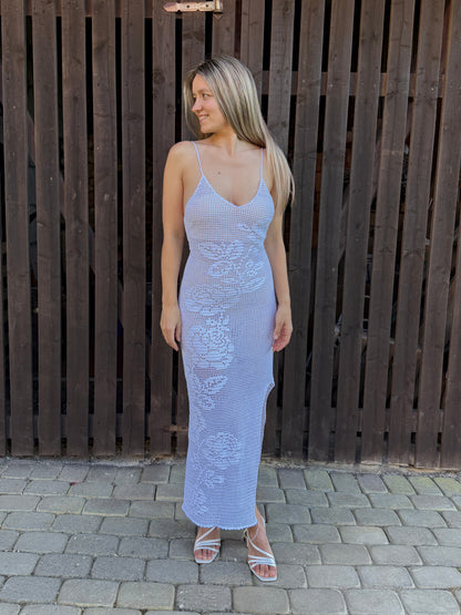 FILET CROCHET ROSE DRESS | pdf pattern in English