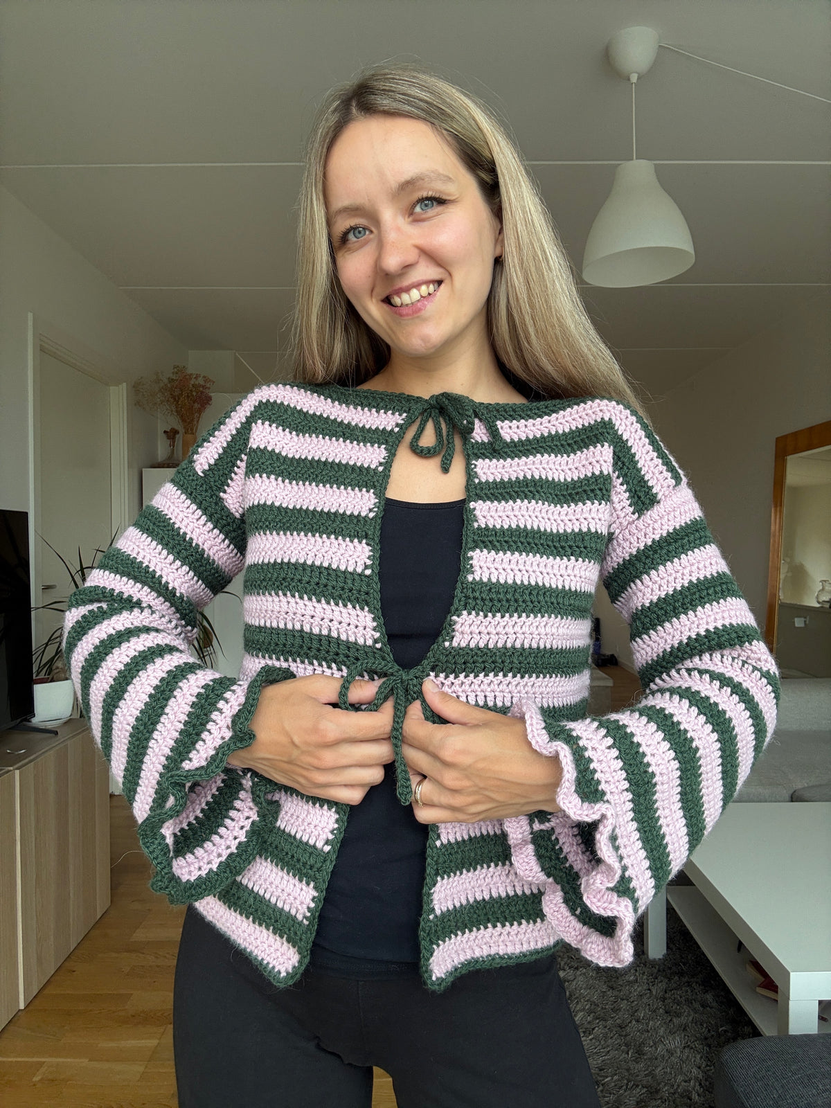 TIE-UP CROCHET CARDIGAN | pdf pattern in English