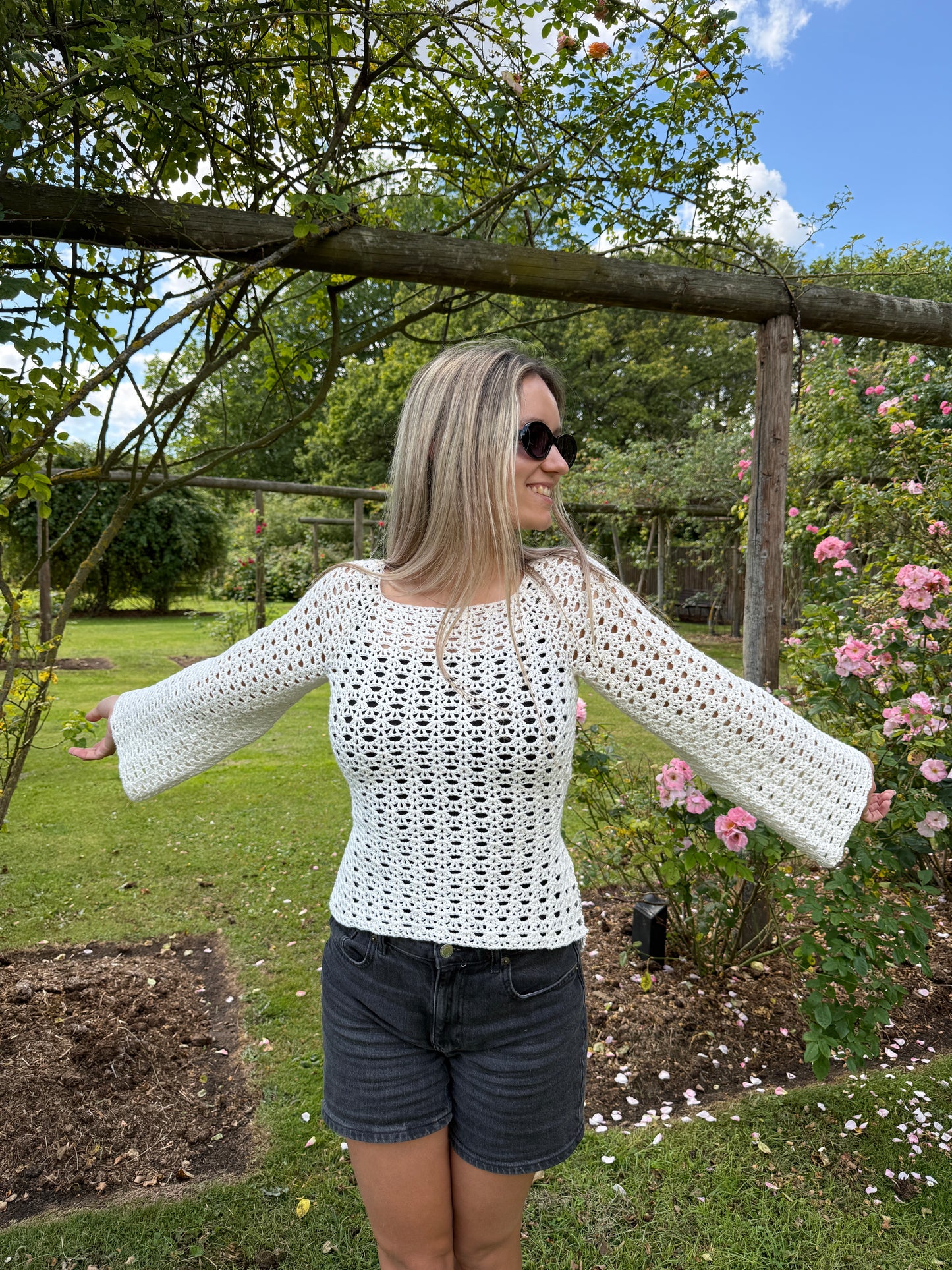 LONG SLEEVE WRAP TOP | crochet pdf pattern in English