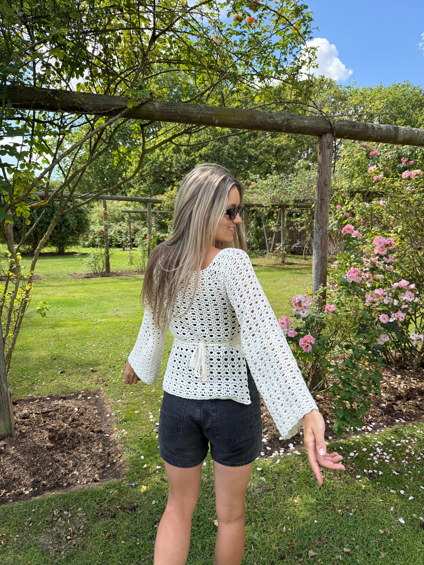 LONG SLEEVE WRAP TOP | crochet pdf pattern in English