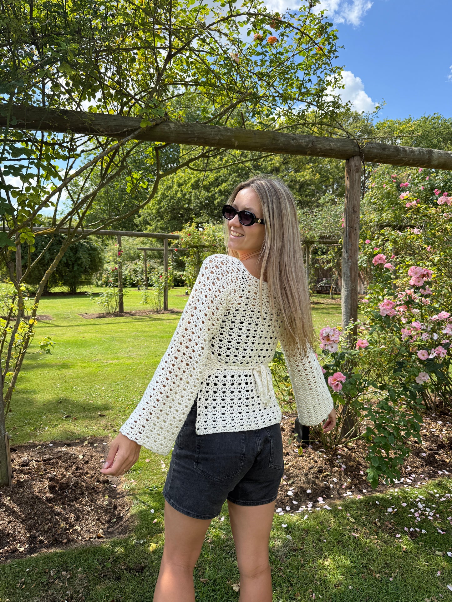 LONG SLEEVE WRAP TOP | crochet pdf pattern in English
