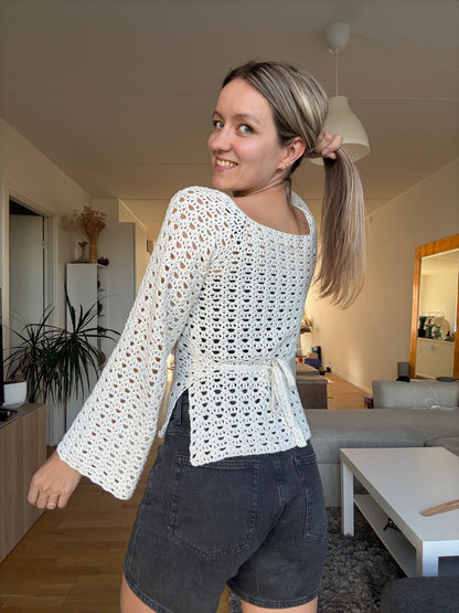 LONG SLEEVE WRAP TOP | crochet pdf pattern in English