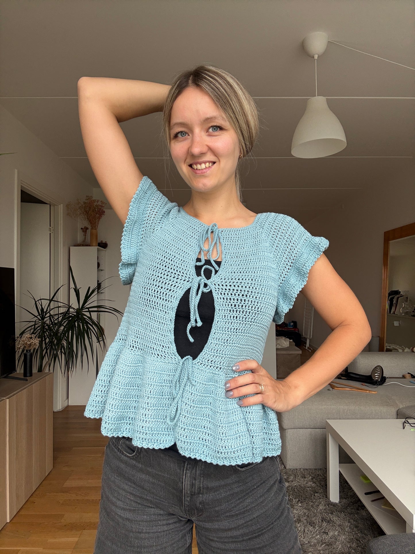 PEPLUM RAGLAN TOP | crochet pdf pattern in English