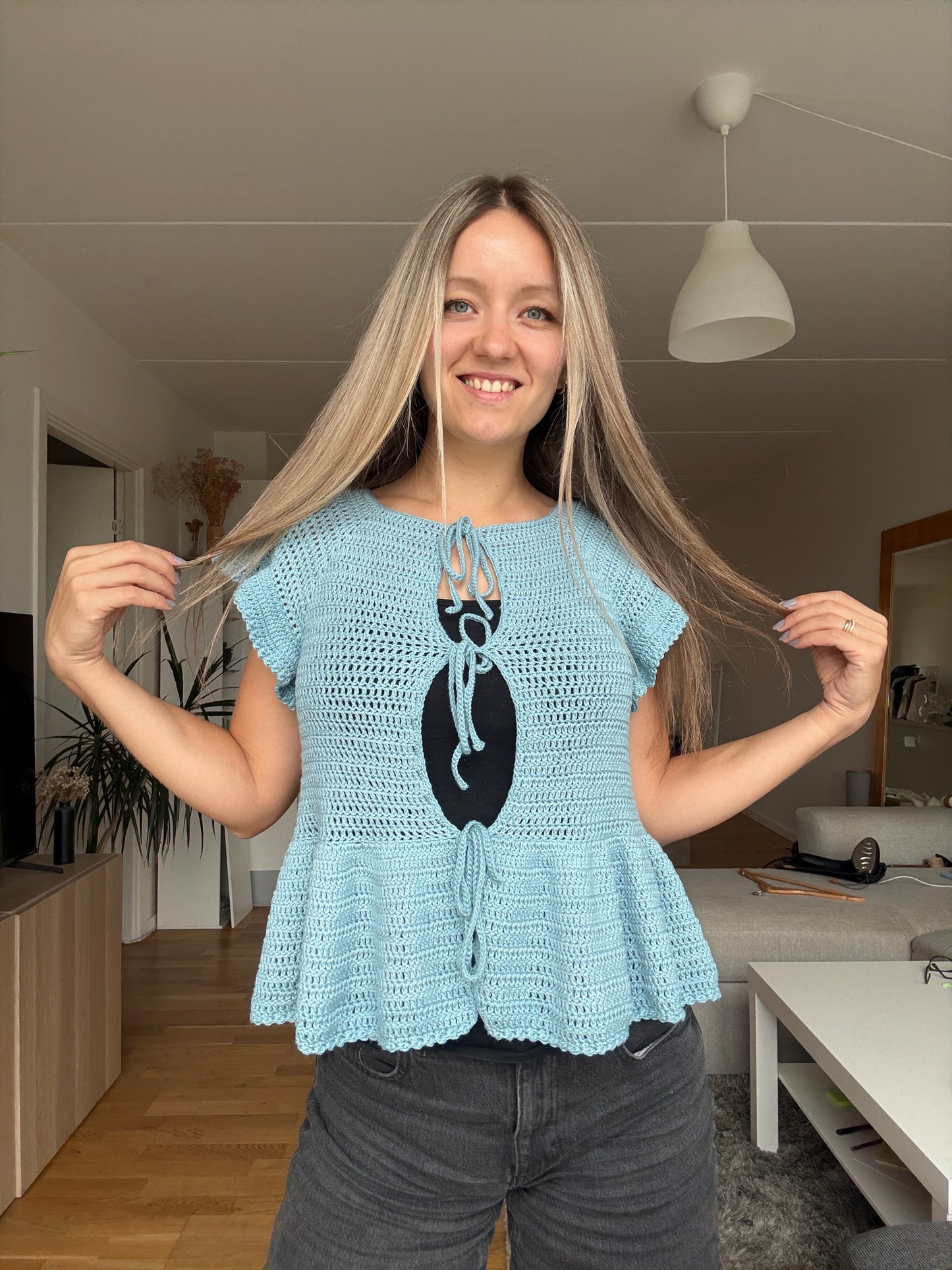 PEPLUM RAGLAN TOP | crochet pdf pattern in English