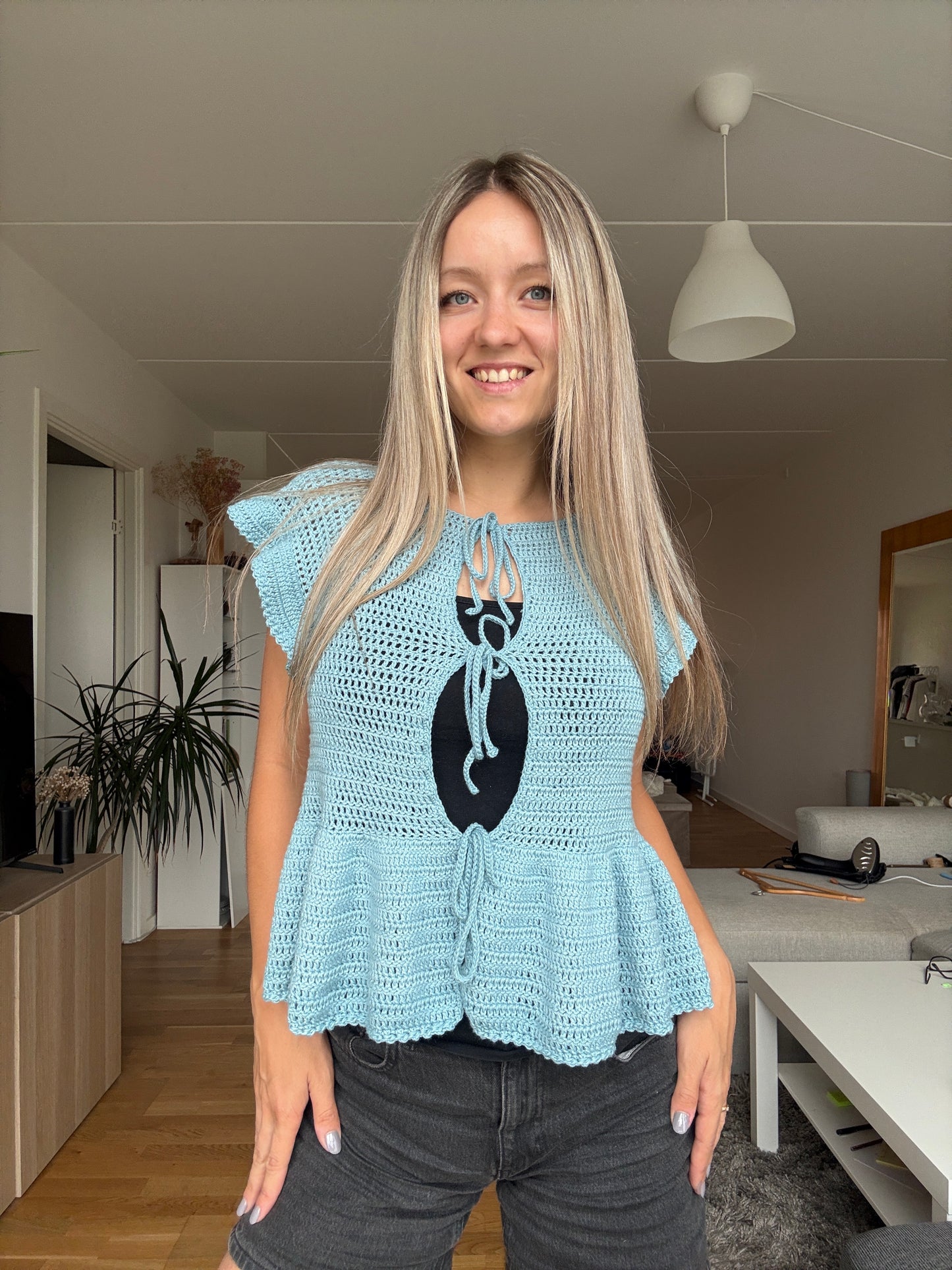 PEPLUM RAGLAN TOP | crochet pdf pattern in English