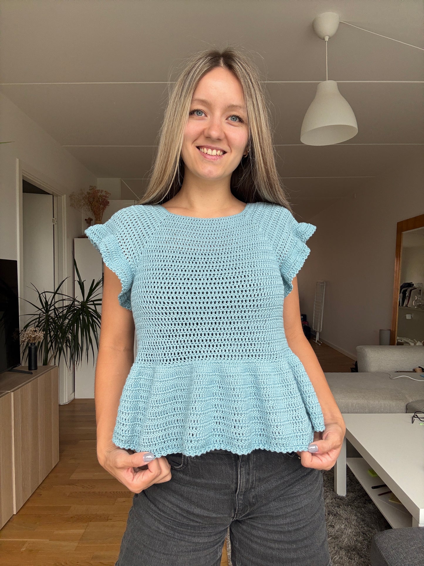 PEPLUM RAGLAN TOP | crochet pdf pattern in English