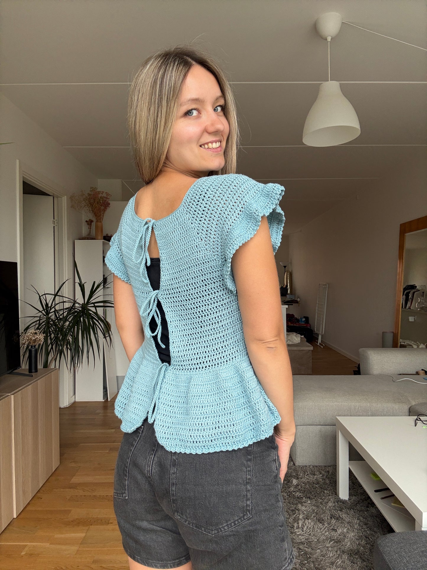 PEPLUM RAGLAN TOP | crochet pdf pattern in English