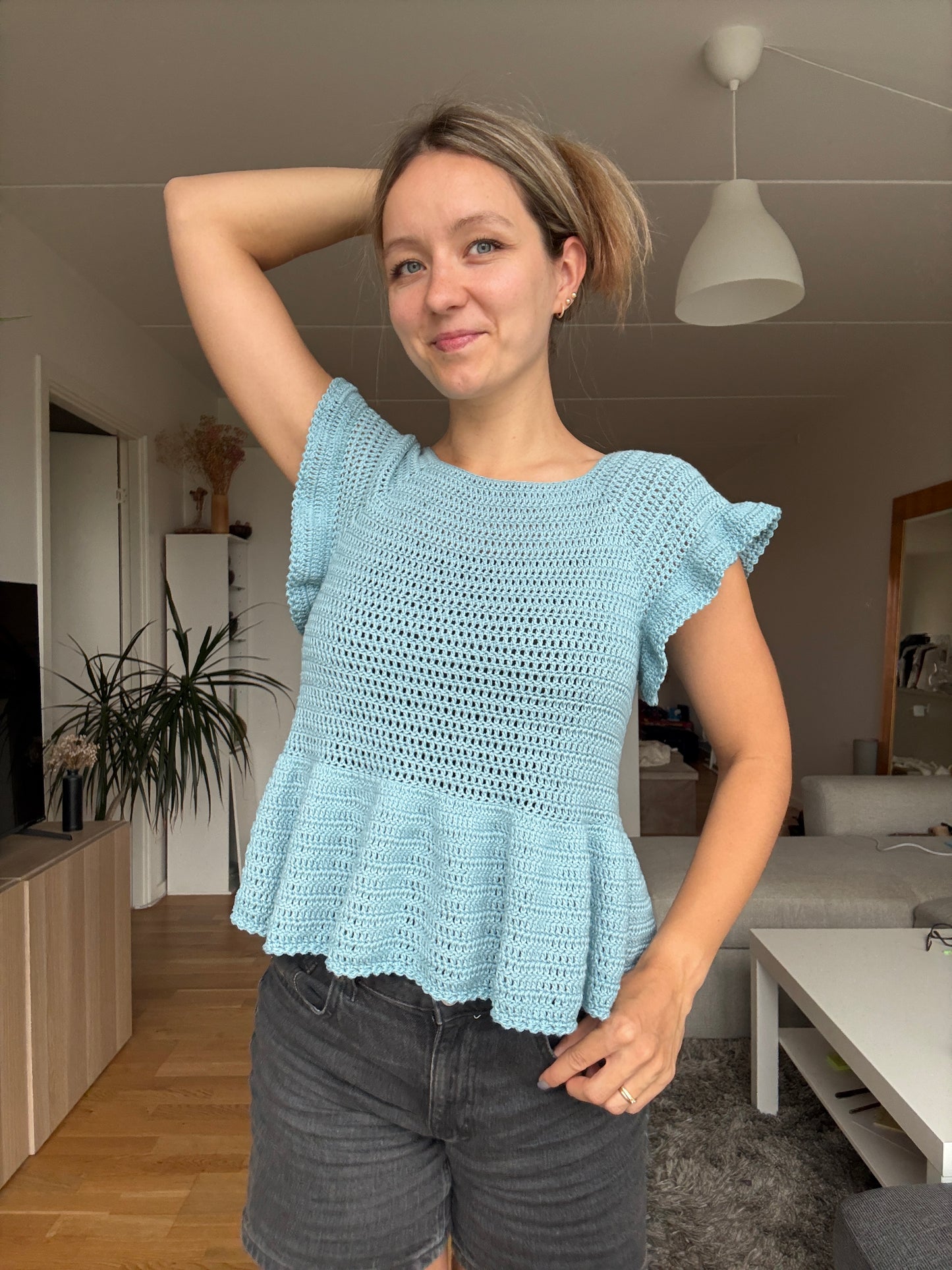 PEPLUM RAGLAN TOP | crochet pdf pattern in English
