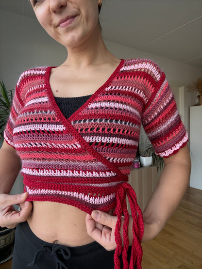 CROCHET WRAP TOP w/ heart granny square | beginner friendly pdf pattern in English