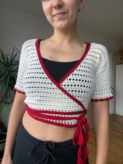 CROCHET WRAP TOP w/ heart granny square | beginner friendly pdf pattern in English