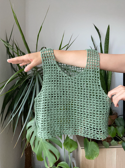CROCHET MESH SLEEVELESS TOP | pdf pattern in English