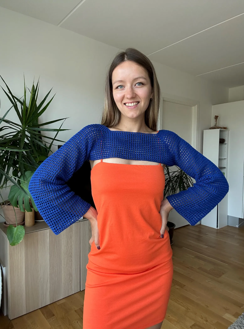 CROCHET RAGLAN MESH SHRUG | pdf pattern in English