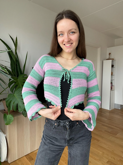 CROCHET FRONT TIE CARDIGAN | pdf pattern in English