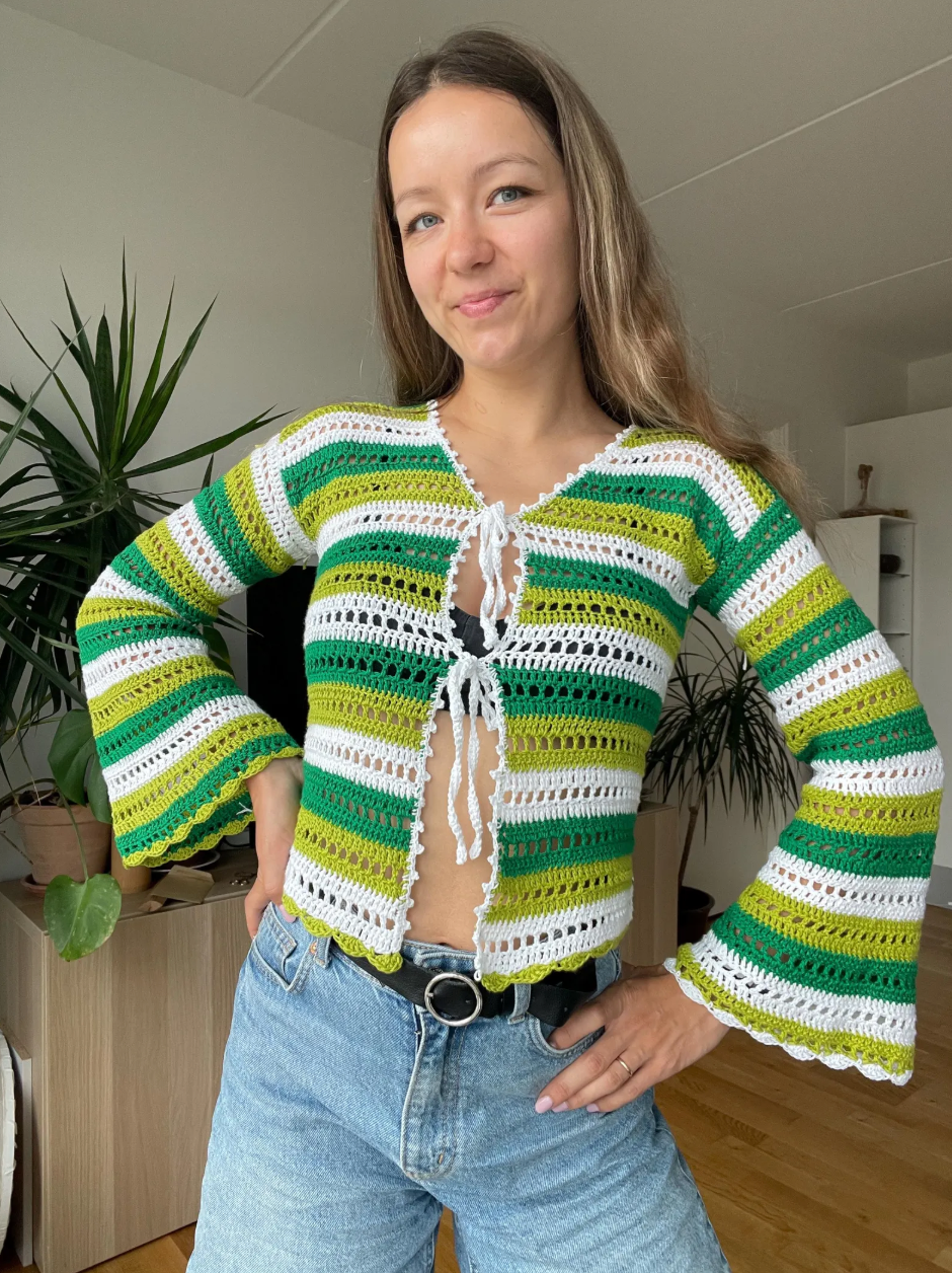 CROCHET FRONT TIE CARDIGAN | pdf pattern in English