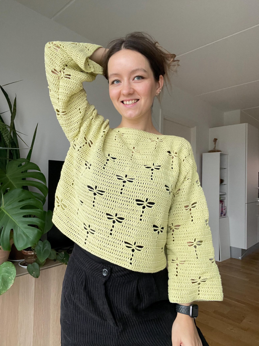DRAGONFLY CROCHET SWEATER | pdf pattern in English