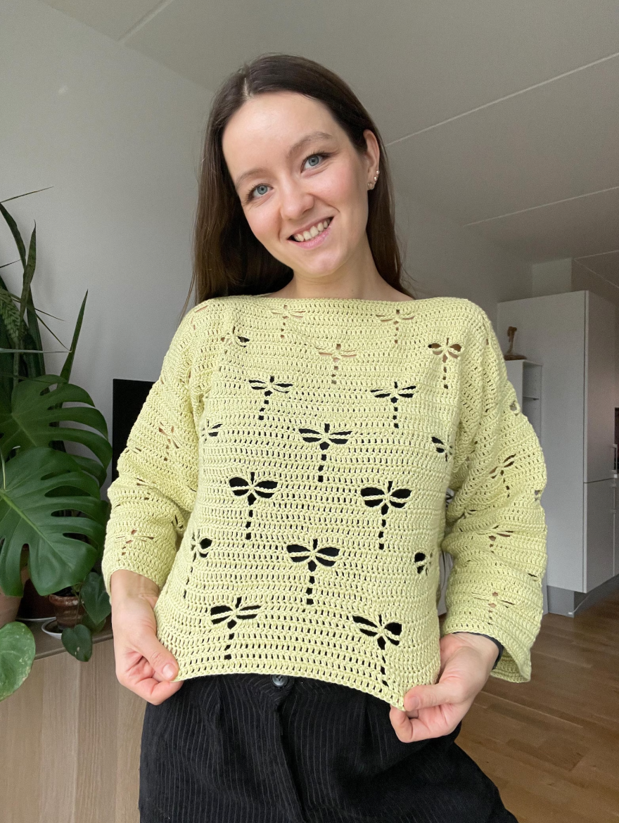 DRAGONFLY CROCHET SWEATER | pdf pattern in English