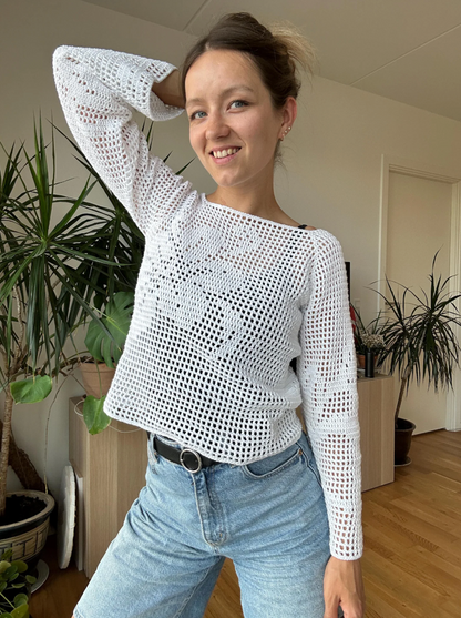 FILET CROCHET RAGLAN | pdf pattern in English
