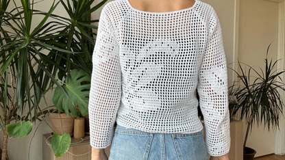 FILET CROCHET RAGLAN | pdf pattern in English