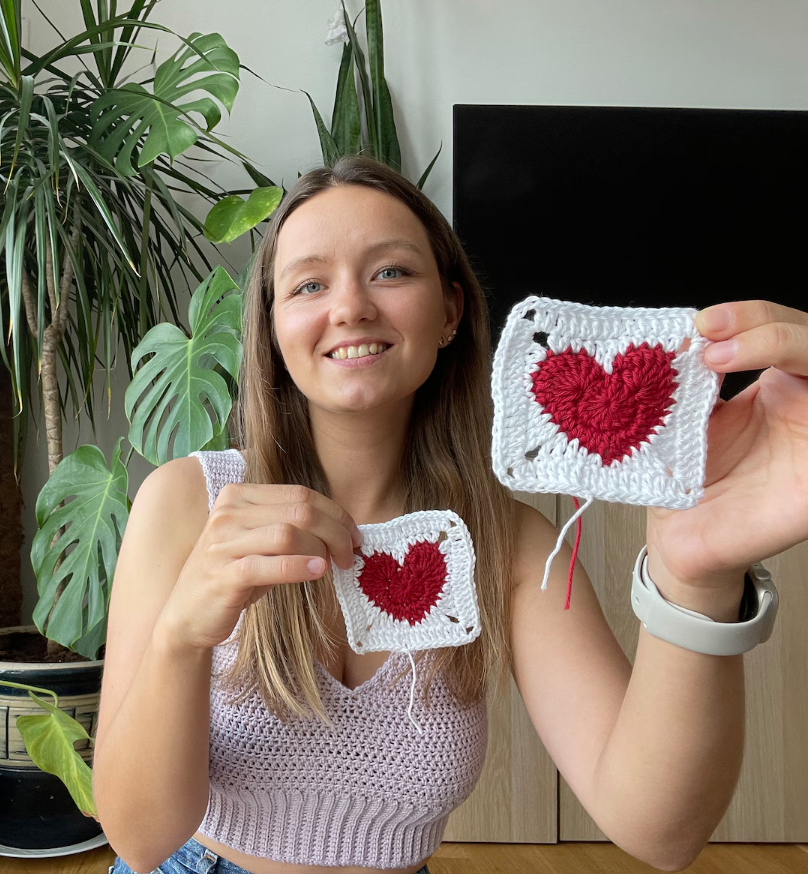 HEART GRANNY SQUARE | pdf pattern in English