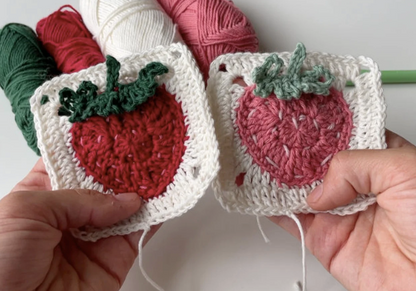 STRAWBERRY GRANNY SQUARE | pdf pattern in English