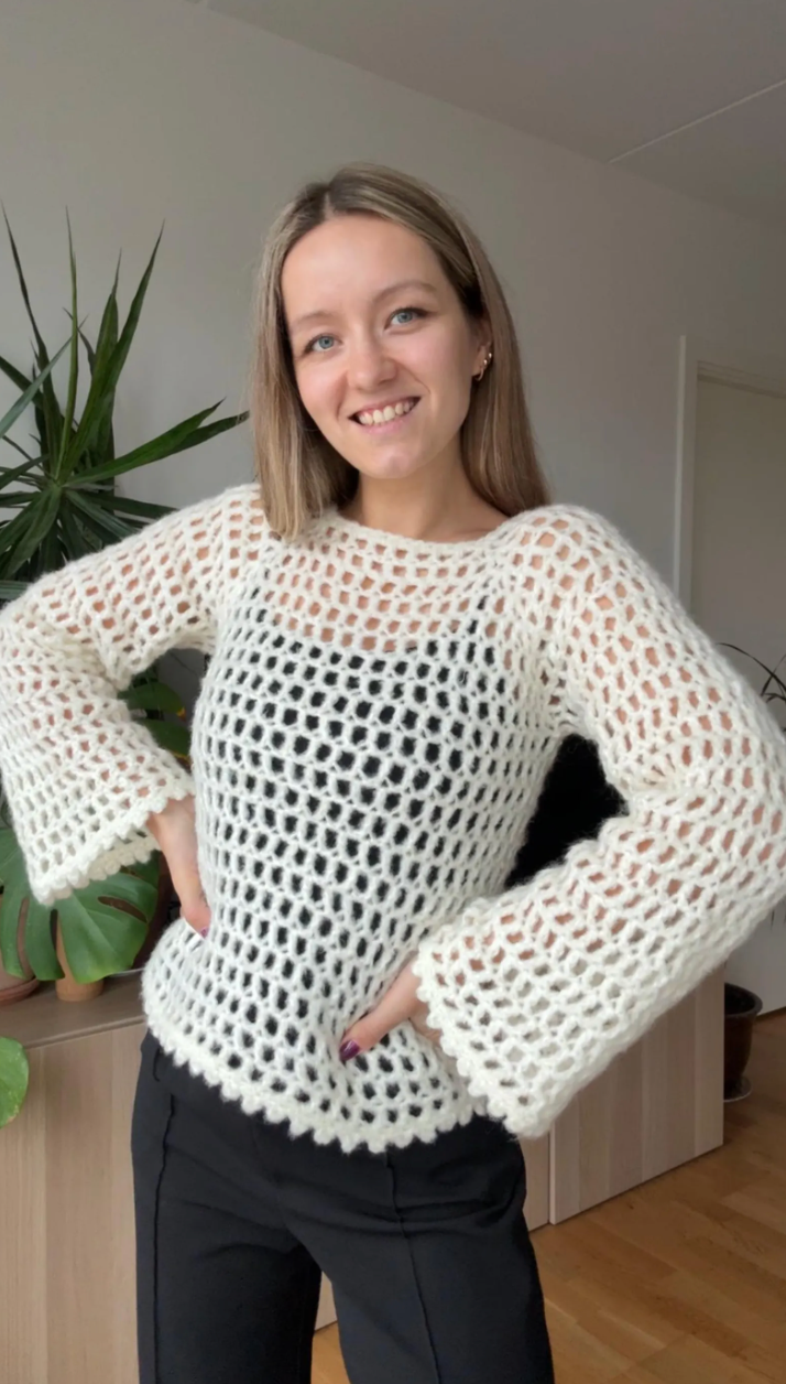 CROCHET MESH RAGLAN | top down sweater - beginner friendly pdf pattern in English
