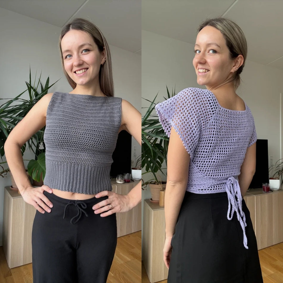 Must-have crochet tops: Athena top & Raglan wrap | crochet pdf patters in English