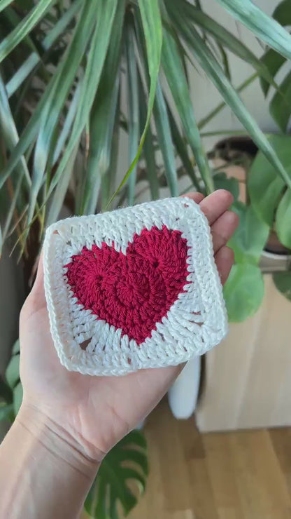 LARGE HEART GRANNY SQUARE | pdf pattern in English